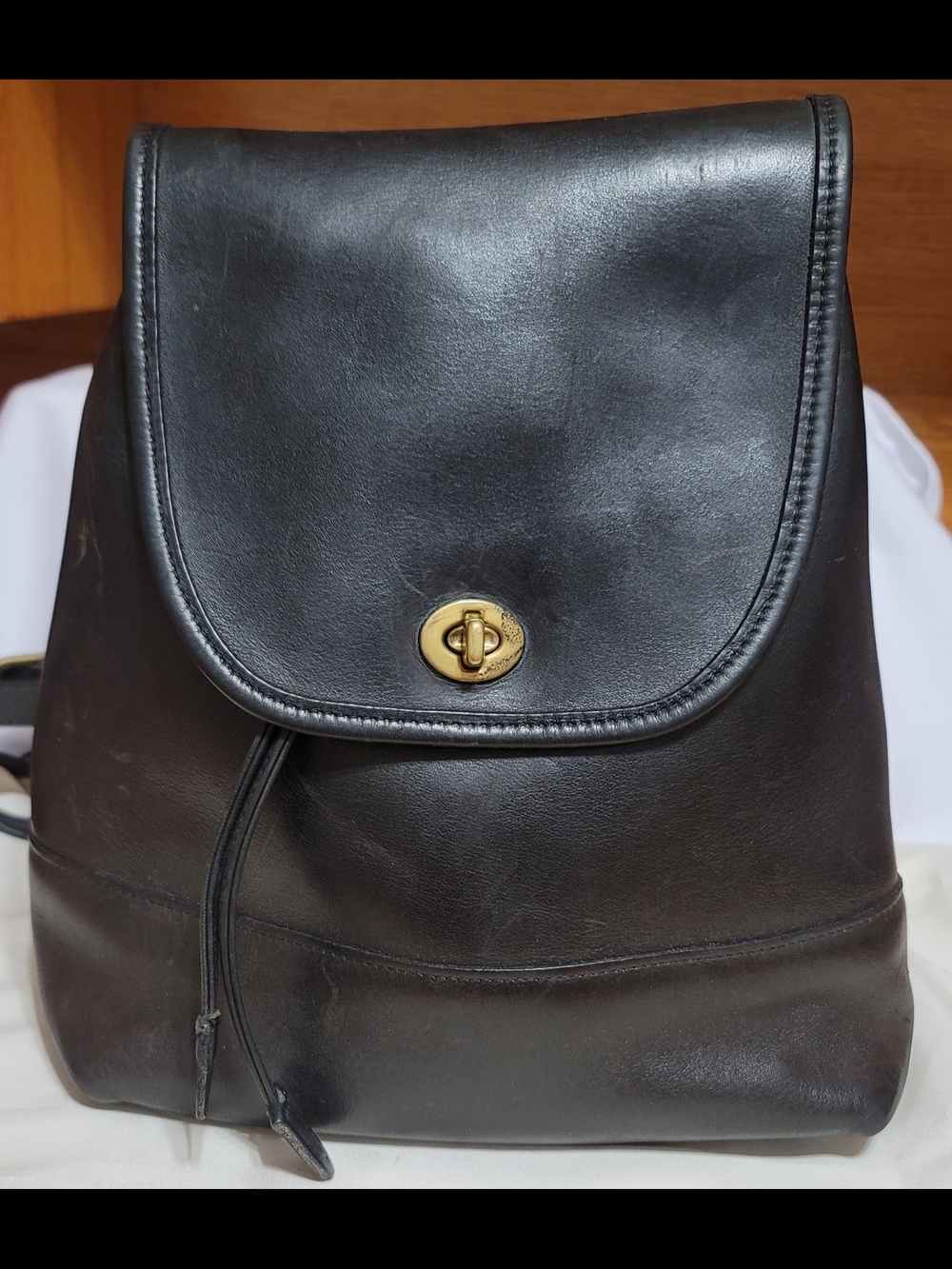 COACH 9960 Vintage Day Pack Black Glove-Tanned Leather Backpack Rare 90s